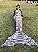 Handmade Mermaid Tail Blanket Crochet , Ibaby888 All Seasons Warm Knitted Bed Blanket Sofa Quilt Living Room Sleeping Bag for Kids and Adults (72.8