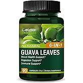 DetoxenNATURE Guava Leaves (Hoja De Guayaba) Extract, Supplement Capsules for Blood Health Support & Digestion Support, Immune Support with Ceylon Cinnamon Bitter Melon. 90 Count