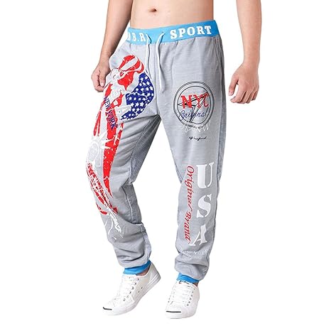 LoveLeiter Herren Hosen-Kordelzug-Elastische Taillen-Druck-Lose Sport-Hosen Der Neuen Art Und Weise MäNner Trainings Gamasche