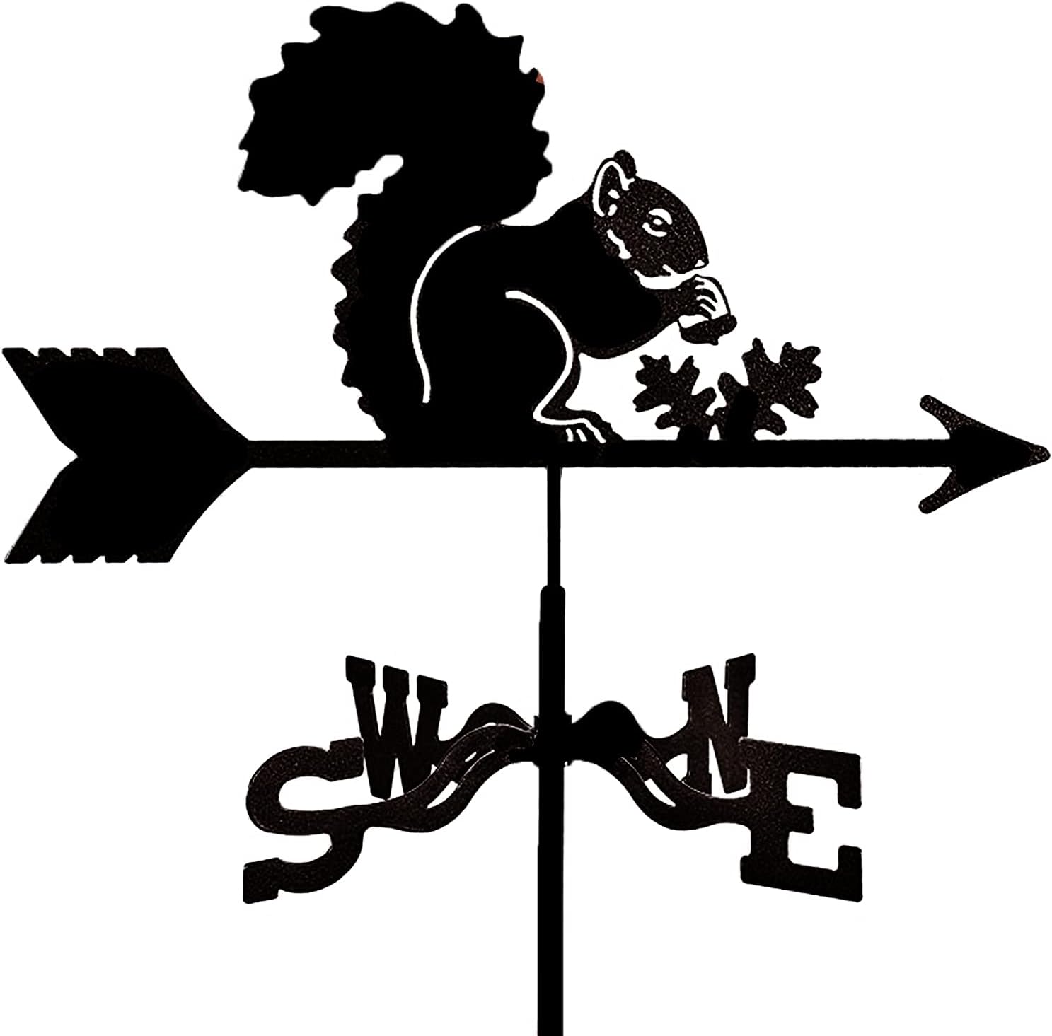Weathervanes - Weathervane Metal Squirrel Weather Garden Wind Direction Indicator with Roof Mount, Metal Decorations for Outdoor Roof Farm Yard