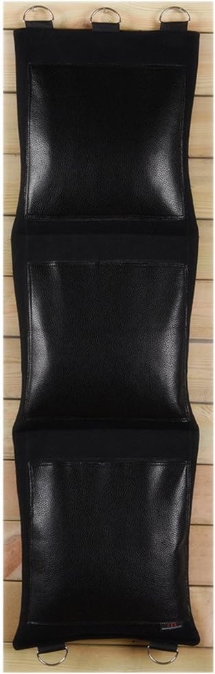 Wing Chun Canvas Wall Punching Bag (Empty) with 3 Section PU Leather Striking Surface for Kung Fu Training, Boxing, Stress Relief, 10 Inch Width X 34.5 Inch Length