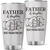 CUBICER Father And Daughter Best Friend For Life Stainless Steel Tumbler 20 Oz Gift Dad From Insulated Travel Mug Coffee Or Cold Drinks Heat Iced Cool Hot Bottle Outdoor Tea