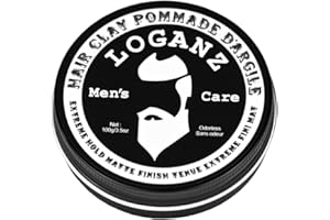 LOGANZ Hair Clay, Strong Hold Matte Finish, Natural Look, Non-Greasy Styling Clay, Unscented 100 g