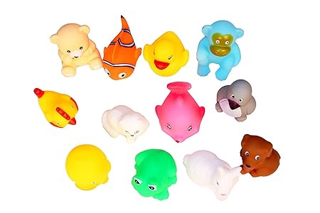 Cable World Soft Bath Toy Chu Chu Toys (Multicolour) - Set of 12