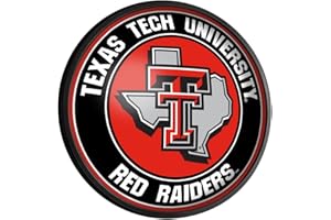 THE FAN-BRAND The Fan Brands NCAA Texas Tech Red Raiders: Texas - Round Slimline Lighted Wall Sign - Football, Basketball & Baseball Wall Decor - College Sports Décor for Home, Office, Game Room, Fan Cave & Garage - USA Made