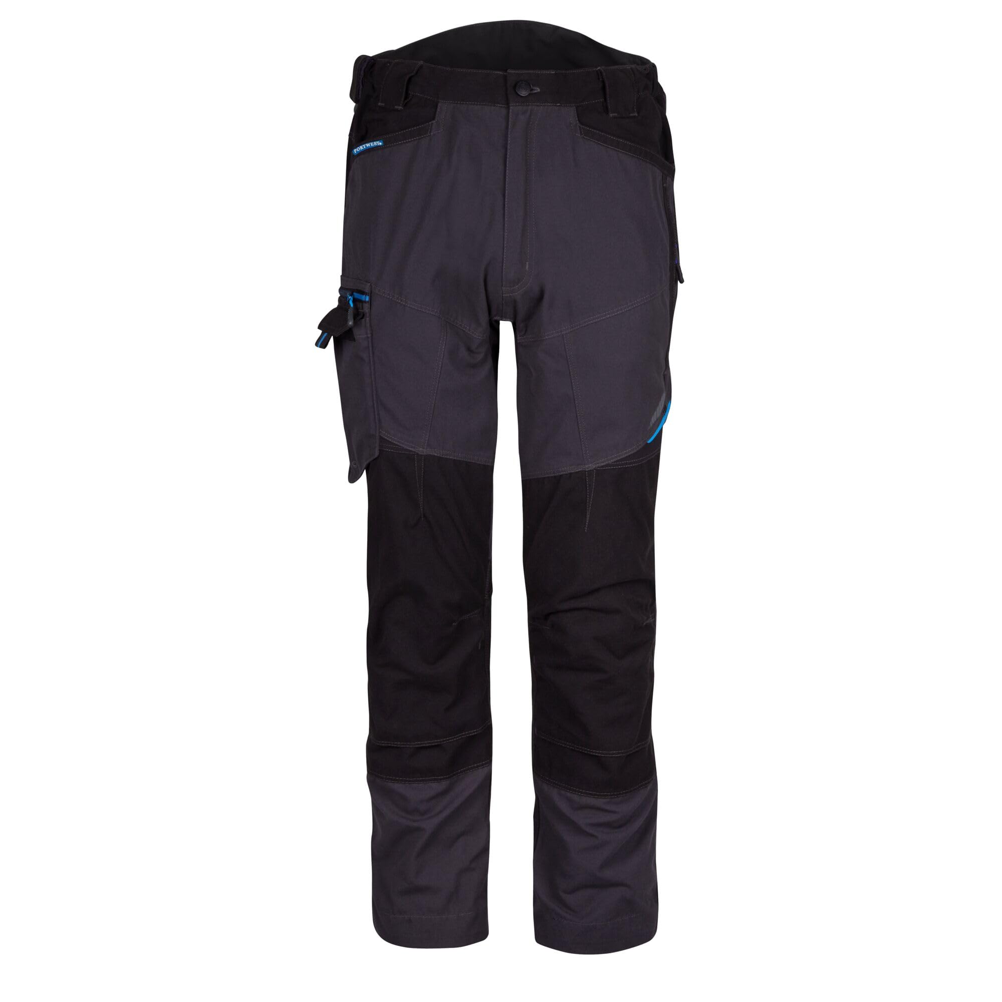 Portwest T701 Mens WX3 Work Trousers - Reinforced Safety Workwear Trousers with Kneepad Protection Metal Grey, 34