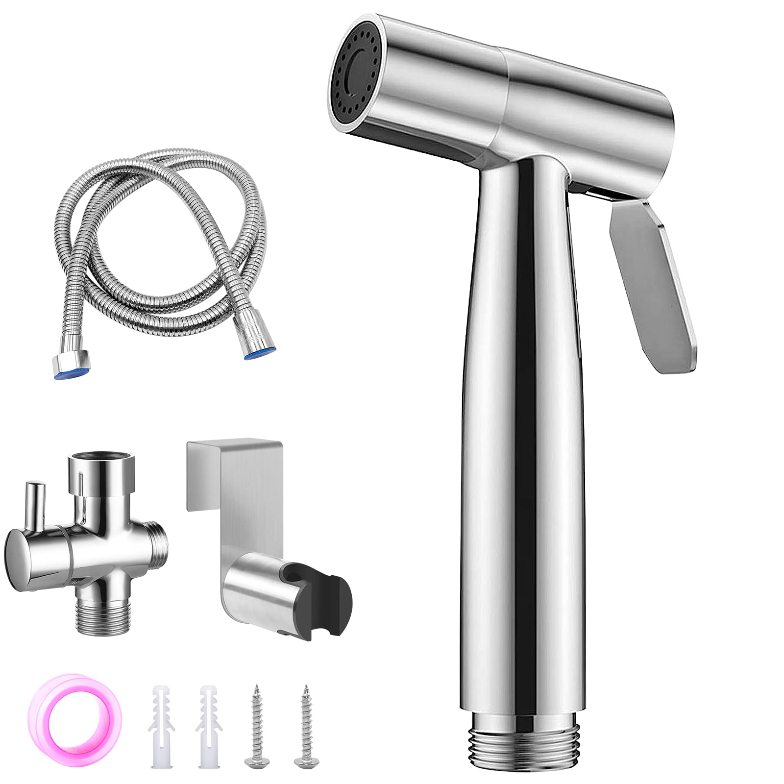 Stainless Steel Bidet Sprayer, Handheld Toilet Bathroom Shattaf Shower - Cleaning & Personal Hygiene