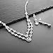 Mariell Silver 2 Row Rhinestone Crystal Necklace and Earrings Set - Prom, Brides and Bridesmaids Jewelry