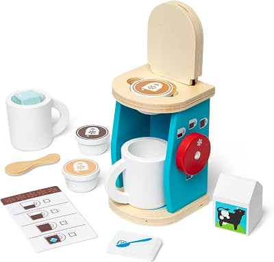- Service À Café 11 Pièces - Cafetière Avec Accessoires - Jeu Imitation - Jouet En Bois - Jouet D'Activité, De Développement Et D'Apprentissage - Cadeau Enfant 3 Ans Et +