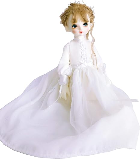 Amazon Abundantdoods 1 3 1 4 1 6ドール用bjd球体関節人形ロングドレスメイド服可愛い姫様長袖ロリータ風ワンピホワイト 1 4 Soom コスプレ 仮装 通販