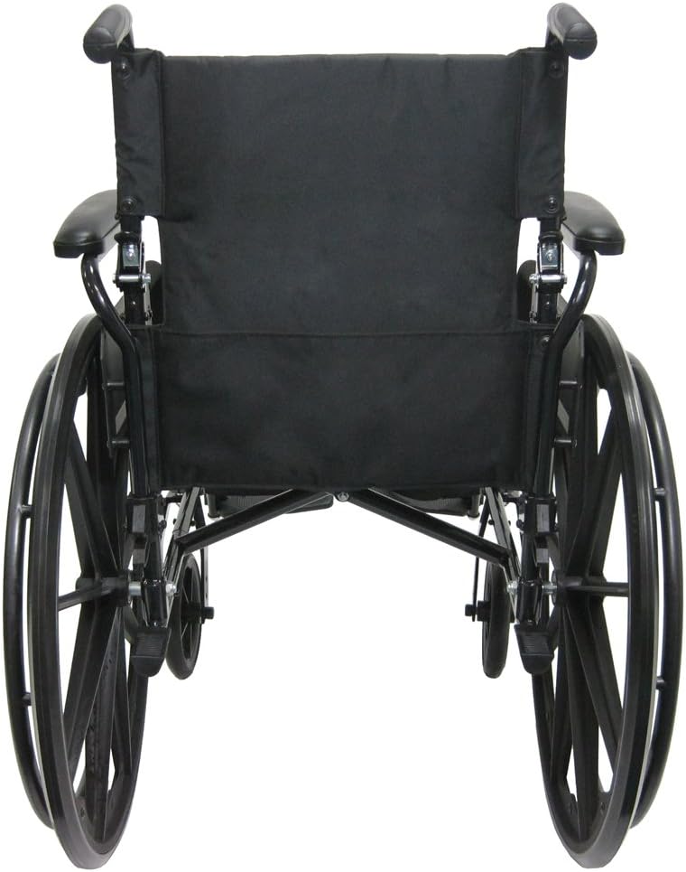 Karman Healthcare 802N-DY Aluminum Lightweight Wheelchair with Flip Back Armrests, Swing Away Footrests, Black, 16" Seat Width: Health & Personal Care
