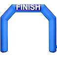 Happybuy 15Ft Inflatable Arch Blue with Start Finish Line Banners and Powerful Blower, Hexagon Inflatable Archway for Race Outdoor Advertising Commerce