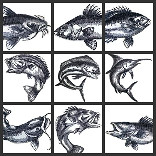 Nature's Bounty Beautiful Custom Fish Sketch[Flathead Catfish Fish ] Embroidered Iron On/Sew patch [5" x 3.76"]Made in USA]
