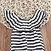 GRNSHTS Baby Girls Black and White Striped Romper Bodysuit (90/6-12 Month, Black+White)