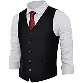 BABEYOND Men's Suit Vest Slim Fit Waistcoat Business Dress Vests for Suit Tuxedo