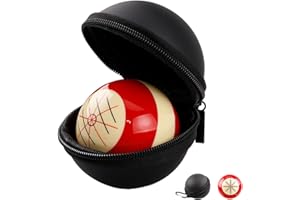Sinsilvie Billiards 2-1/4" Practice Cue Ball with Black PU Case for 6 Red Dots & American Eight Ball