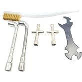 3D Printer Cleaning Tool Parts, 5 in 1 Wrench + 6mm 7mm L-Shaped Hexagonal Wrench Tool + Cross Wrench + Nozzle Brush