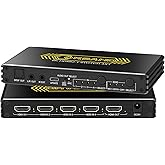 CORSAHD 4K@120Hz HDMI 2.1 Switch 4 in 1 Out with Audio Extractor,48Gbps,HDCP 2.3,HDR 10+,ARC,VRR,ALLM,CEC,IR Remote,Optical SPDIF 5.1Ch,AUX L/R 3.5mm 2.1Ch,HDMI Switcher 4x1,4 Port HDMI Selector