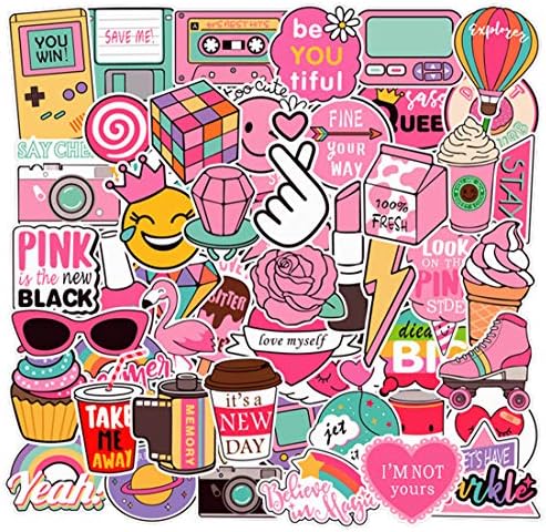 Cute Girl Laptop Stickers, Cartoon Waterproof Vinyl Sticker for Water Bottle Computer Notebook Car Skateboard Motorcycle Bicycle Luggage Guitar Bike Decal 35 Pack (Style - B)
