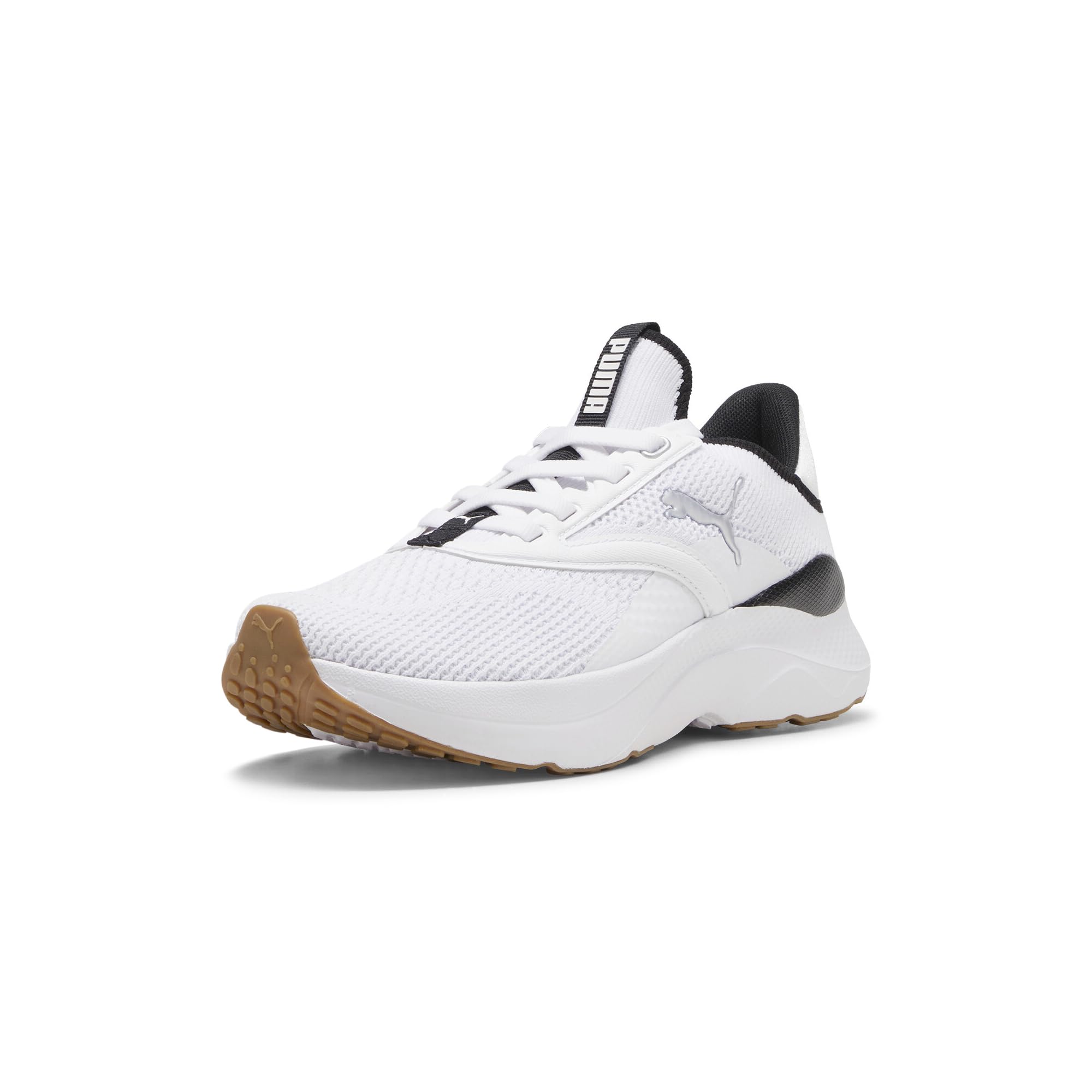 PUMA Women’s Softride Mayve Running Shoes, White-Black-Silver, 11
