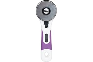 The Quilted Bear Rotary Cutter - Ergonomic Soft Grip for Fabric with Sharp Cutting Blade & Easy Blade Replace System (60mm)