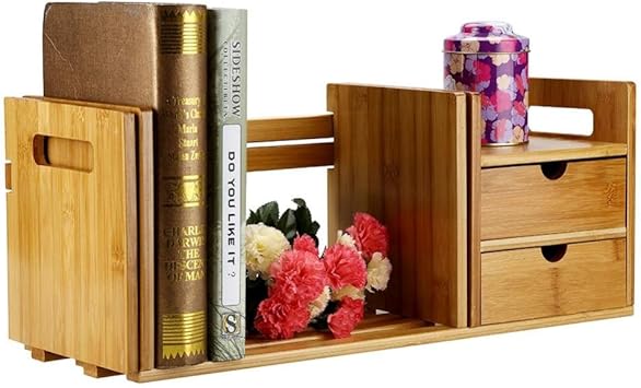 Amazon Com Desktop Shelf Bamboo Wood Extendable Table Desktop