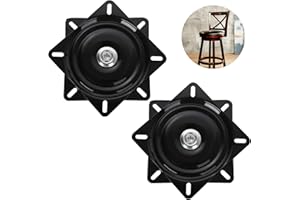 EATHEATY 2 Pack 8 Inch Heavy Duty Bar Stool Swivel Replacement, 500lbs Capacity 360 Degree Square Swivel Chair Base Mechanism Seat Swivel Base Bar Stool Swivel Mount Plate for Barstools Recliner Chair Boat