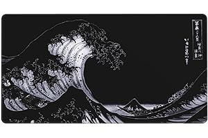 GENERIC MTG Playmat Dark Great Wave Board Game Card Game Trading Card Game Play Mat TCG Mat Desk Pad Original Hand Painted Stitched Edges Rubber Base Smooth Surface 23.5x13.7in
