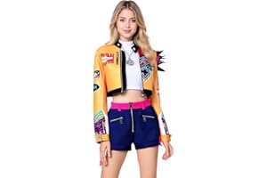 Nahzsai Womens Pop Singers Costume Anime Cosplay Outfit Dance Group Performance Outfit Halloween Party Set with Accessories