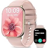 Smart Watch, 2.01” HD Smart Watches for Women, Fitness Tracker Watch with Blood Pressure/Heart Rate/Sleep Monitor, Bluetooth 5.2 Smartwatch for Android/iOS Phones, IP67 Waterproof Sport Watch (Pink)