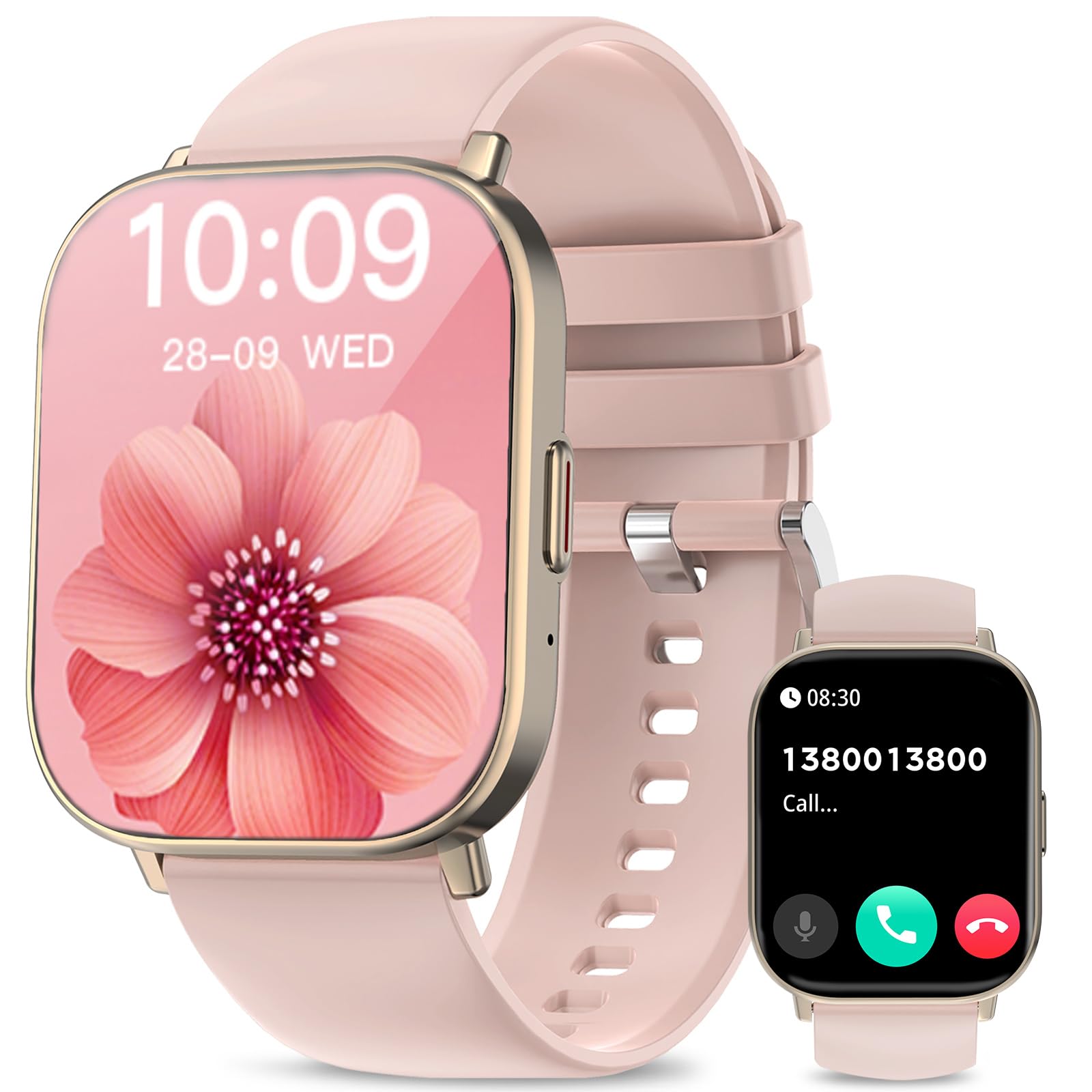 Photo 1 of Smart Watch, 2.01” HD Smart Watches for Women, Fitness Tracker Watch with Blood Pressure/Heart Rate/Sleep Monitor, Bluetooth 5.2 Smartwatch for Android/iOS Phones, IP67 Waterproof Sport Watch (Pink)
