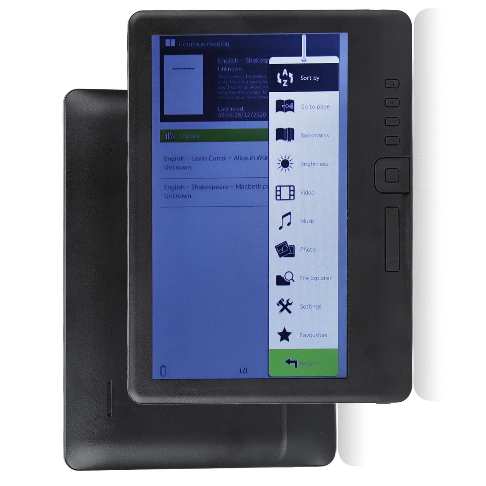 Color E Reader, 7in TFT LCD 16:9 HD Screen Ereader with Protective Film and Cover, Headphones, Lightweight Black EBook Readers 2100mAh Long Lasting E Reader for Study Work (16GB)