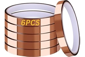 DASSNANE 6 Rolls 10mm x16m(52FT) Heat Tape,Heat Resistant Adhesive,Heat Transfer Tape,High Temperature Tape for Heat Sublimation Press Vinyl No Residue