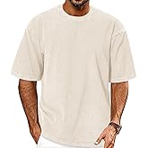 Oversized Tshirts for Men Short Sleeve Vintage Washed Basic Loose Tees