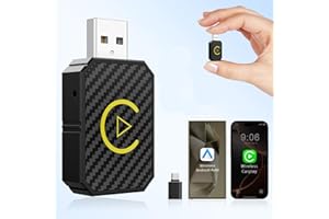 QUANLEX Mini Wireless CarPlay and Wireless Android Auto Adapter 2024 for iPhone/Android, Carplay Wireless Dongle Plug and Play Low Latency Converts Wired to Wireless CarPlay for Cars 2016+,USB/USB-C