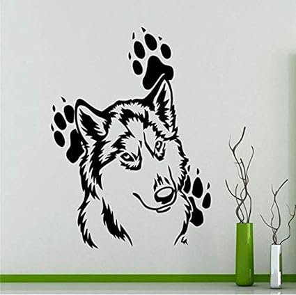 Pegatinas De Pared Calcomanía Lobo Lindo Patrón Con Huellas Pegatinas