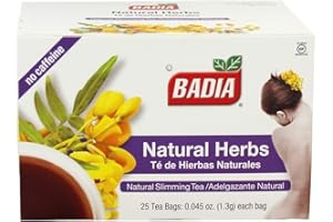 CubanFoodMarket Badia Natural Herb Tea. Total individual tea bags, 25 Count (Pack of 4)