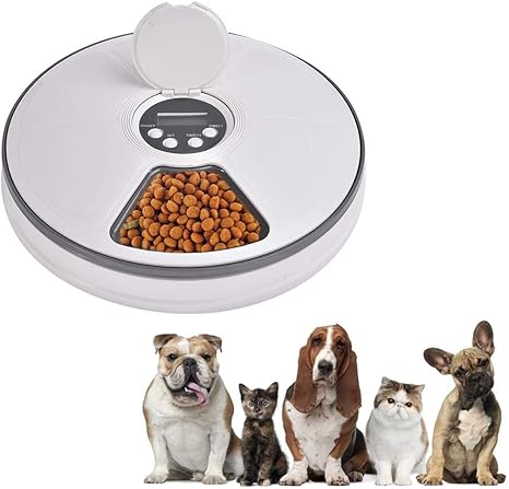 Nishci Distributeur Automatique De Nourriture Pour Chien Chats Distribution Dans 6 Compartiments Pour Aliments Distributeur De Croquettes Chat Chien