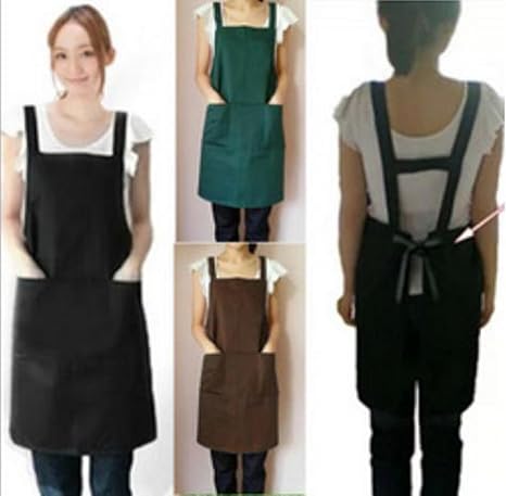 Amazon ノーブランド キッチンエプロン 防汚処理 カフェ ソムリエ 男女兼用 シンプル ユニフォーム 緑 エプロン オンライン通販