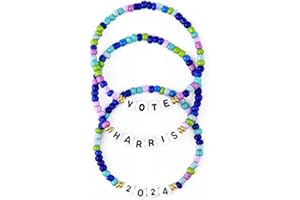 GENERIC Surfer Heishi Clay Bead Bracelets Kamala Harris for President Stackable Beaded Stretch Kamala Harris 2024 Merch Merchandise Harris for President Bracelets