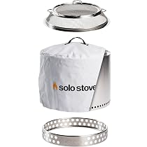 Amazon.com: Solo Stove Bonfire Big Yard Bundle Portable Fire Pit Stainless  Steel for Wood Burning and Low Smokeless Fire Pit Camping Stove for S'Mores  and Hot Dogs | 19.4x14 Inches with Camp
