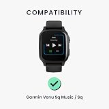 kwmobile 2x Silicone Straps for Garmin Venu Sq Music/Sq Black Dark Green view 6