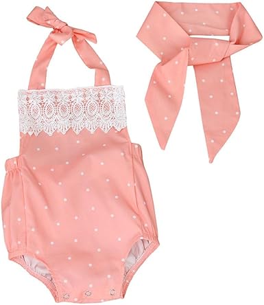 Day8 Vetements Bebe Fille Naissance Ete Ensembles Body Bebe Fille Sans Manche Barboteuse Pyjama Bebe Fille Grenouillere Combinaison Combi Fille Dentelle Pois Bandeau 0 18mois Amazon Fr Vetements Et Accessoires