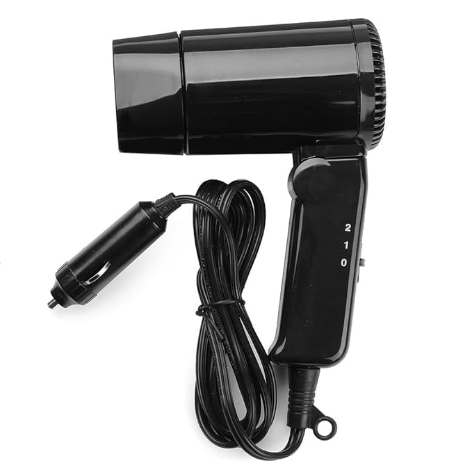 Unbekannt Tragbare 12 V Auto Mini Haar Fön Reisenden Föhn Gebläse Falten Camping Haar Reise Auto Trockner Fenster Defroster