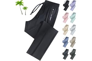 Women's Elastic Waist Stretch Pants - Lightweight Quick Dry Casual Trousers for Seniors Travel Walking S-5XL