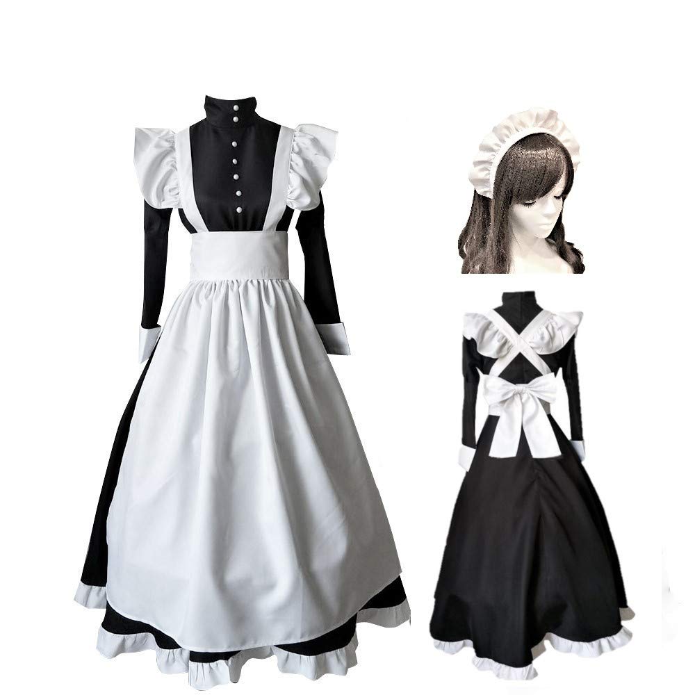 Amazon catachium (カタチウム) メイド 服 コスプレ ロング ワンピース 英国風 ゴスロリ 衣装 5サイズ (L 適応