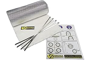 Heatshield Products 176005 Heatshield Armor Kit 1/2" Thick x 1' Wide x 5' Long Exhaust Heat Shield Kit with 4 Stainless Steel Locking Ties