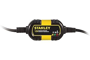 STANLEY BM1S Chargeur/mainteneur de batterie entièrement automatique 1 A 12 V avec serre-câbles