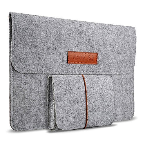 OURAI 13/13.3 Inch Laptop Sleeve Case Cover Protective Laptop Briefcase Bag Ultrabook Netbook Notebook Carrying Case Bag (Grey)