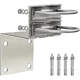 MOOKEERF Antenna Pole Mount Bracket Kits - 1 Set Antenna Pole Mast Mount Bracket with U-Bracket Assembly + 4 Screws for Outside Home Antenna Pole Holder